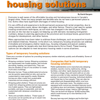 Temporary Housing Solutions