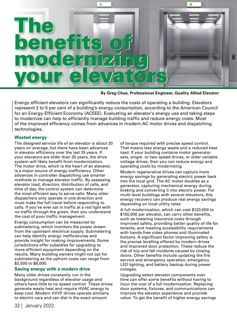 Modernizing Your Elevators