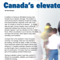 Canada’s elevator shortage