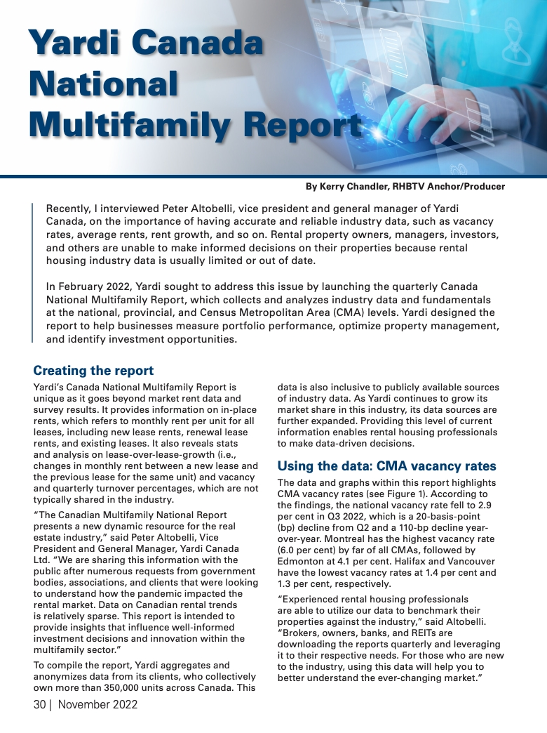 Yardi Canada Multifamily Report