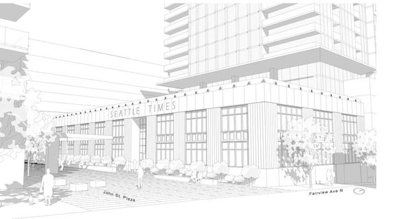 The historic Seattle Times office building is the centerpiece of the project, according to plans submitted to the city of Seattle.