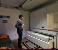 Like a Jedi, you control this micro apartment with your hand