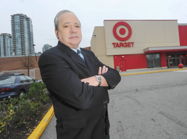 Lindsay Meredith, marketing professor at the Beedie School of Business at Simon Fraser University, in front of the Target store at Coquitlam Centre in Coquitlam. Photograph by: Jason Payne , VANCOUVER SUN