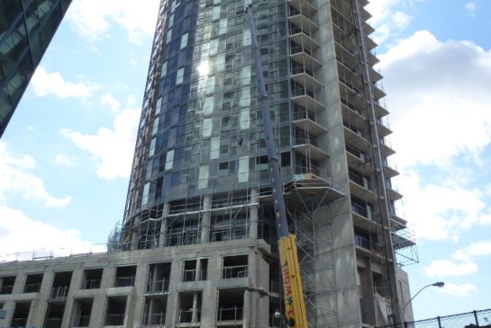 SUSAN PIGG/ TORONTO STAR Backstage condo development at Yonge and Esplanade which is still under construction and butts up against the Union Station Tracks immediately south of L Tower.