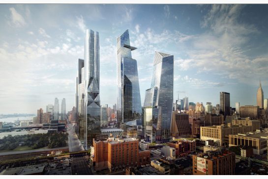 Oxford Properties Group Inc.'s planned Hudson Yards mega project in New York's lower west side.