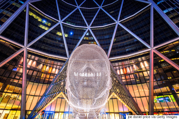Face Sculpture, Wonderland by Jaume Plensa, The Bow Building, Calgary, Alberta, Canada